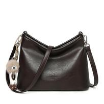 Large Capacity Women's Bag PU Crossbody Bag Solid Color Shoulder Bag kava