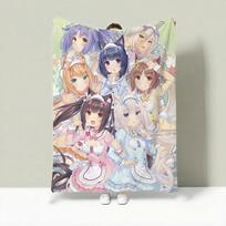 Game N-NEKOPARA Throw Lightweight 240g Flannel Blanket Soft Skin-friendly for Summer Cooling 75x90cm