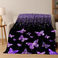 26 Style Dream Butterfly Flower Cartoon Flannel Blanket,Cozy Soft Throw Blanket for Home Bedroom Bed Sofa Picnic Cover Gift Kids 75x90cm