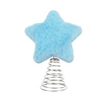 Plush Christmas Star Tree Toppers Individualized Star Christmas Tree Toppers Christmas Festival Home Decorations mėlyna