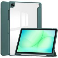 Tablet Case For Galaxy Tab A11+ 11  SM-X230 with Acrylic Pen Slot For Tab A11plus 11 tamsiai žalia spalva