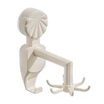 Rotating Kitchen Hook Rack Suction Cup Wall Mounted Organizer Storage Rack for Hanging Pots Pans Utensils and Kitchen Tools Rotatable Design one size smėlis