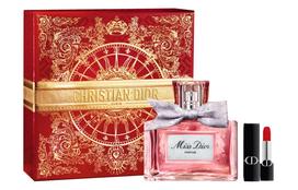DIOR Vibrant Blue Gold Lipstick Dior Miss Aroma Perfume Set, Radiant Gold Fortune Box Limited Edition Parfum 35ml Perfume+Intense Blue Gold Lipstick #999 3.5g