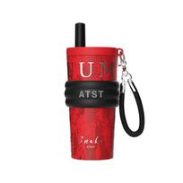 Vaso térmico de acero inoxidable con diseño de serpiente y doble tapa para bebidas
