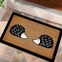 Mielas ežiuko rašto kilimėlis prie durų, tinkamas kaip pasitinkantis kilimėlis prie įėjimo, neslystantis, skalbiamas mašinoje 40cm x 60cm brown