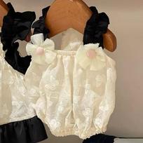Polyester Dog Sling Dress Breathable Puppy Butterfly Pumpkin Skirt Pet Floral Bubble Skirt  Cat Dog Vest - XS