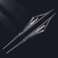 2PCS Alloy Car Fender Strips Side Badge Sticker for Mitsubishi Ralliart Lancer EX Outlander Eclipse Pajero ASX EVO Decoration