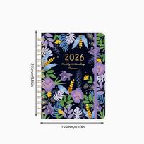 Index Tags 2026 Planner Notebook A5 Size Spiral Binding Daily Plan Schedule Simple Design Clock In Function Spiral Notebook