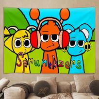 Sprunkizers Rainbow Friends tapestry 75x100 juoda
