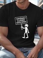 ZX Summer Hot Selling temporarily Closed for Psychological Repair Graphic Print Summer Short Sleeved Adult Tshirt M