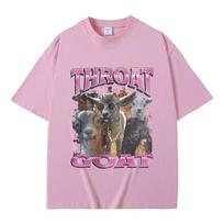 2026 Summer Mens and Womens Goat Letter Printed Round Neck Tshirt Street Casual 100 Pure Cotton Short Sleeved Shirt M