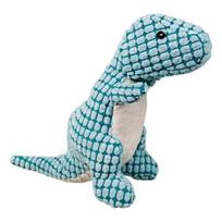 Pet Toy Dinosaur Shape Bite-Resistant Plush Dog Chew Toy with Built-in Sound Device Soft Interactive Stress Relief Toy mėlyna