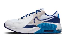 Nike Air Max Excee Baltas Foto Mėlynas Šviesus Dulkių Gilus Karališkas Mėlynas (GS) 37.5