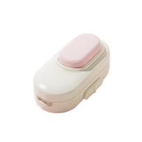 Anti-cutting Hand Pill Storage Box Safety Button Medicine Container Dopamine Pill Cutter  Travel rožinė