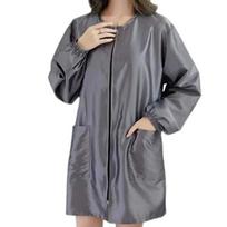 Short/Long Sleeve Hair Salon Uniforms Non-stick Hair Hairdresser Robe  Hairstylist Grey Long Sleeve