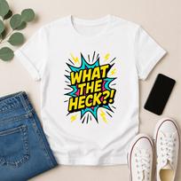 What The Heck Shirt Funny Meme Tee Retro Comic Pop Art Lightning Burst Graphic T 4XL