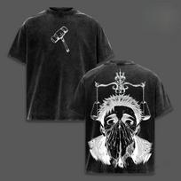 Itadori Yuji Printed Tee Anime Jujutsu Kaisen Clothing Men Women Retro Washed T-shirts Loose Cotton T Shirt S