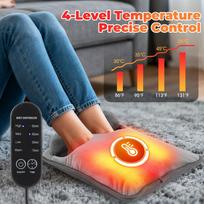 Electric Foot Heating Pad Household Foot Warmer Heater Mat With 4 Heat Levels & 4 Timers Fast Heating For Bed Office Winter Use pilka spalva