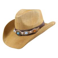 100% Paper Western Cowboy Hat for Men Women Gentleman  Cowgirl Cowgirl Jazz Hat Summer Beach Sun Hats Sombrero Hombre 56-58CM chaki