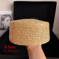 New Summer Straw Raffia Sunhat Outdoor Breathable Beret For Women Hard Berets Caps Elegant Flight Attendant French Hat sale 54-58cm šiaudai