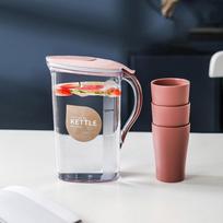 With Cups Water Pitcher Large Capacity Water Pot Durable Cold Water Kettle  Refrigerator Dark Pink with 3 Cup