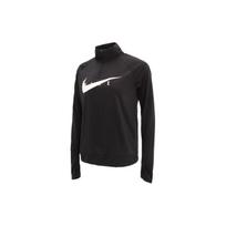 Nike Swoosh Run Bėgimo Treniruočių Sportinis Viršus Su Apykakle Ilgomis Rankovėmis Moteriškas Juodas CZ9234-010 S black