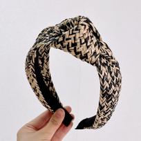 PROLY New Fashion Women Headband Raffia Pressed Knotted Hairband Wide Side Autumn Headwear hair Accessories