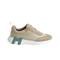 (w) Hermes Bouncing Sneakers Sport Suede Goatskin & Beige Esquisse 38.5W