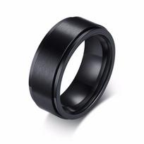 8MM vyriškas sukamasis žiedas su viršutiniu graviravimu, juodo ir balto nerūdijančio plieno, vyriškas vestuvinis žiedas, vyriškas cirkonis, personalizuotas 8