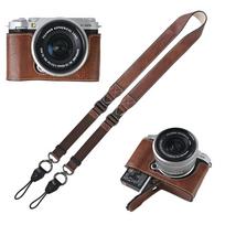 PU odos pusinis fotoaparato dėklas, skirtas Fujifilm XM5 Fuji X-M5, su dugno baterijos skyrelio dangteliu ir peties dirželiu