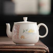 120ml Chinese Small Capacity Handmade Ceramic Teapot Master Hand-painted Flower Tea Pot Household Kettle Travel Portable Tea Set
