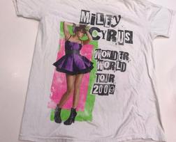 Miley Cyrus Wonder World Tour Heavy Cotton White All Size Unisex Shirt BT291 Unisex T-Shirt S