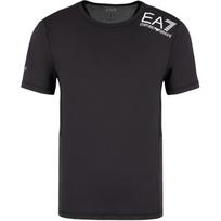 Emporio Armani SS23 EA7 Serijos raidžių spaudinio apvalios iškirptės trumpomis rankovėmis marškinėliai Vyriški viršutiniai drabužiai Juodi 8NPT12-PJ3UZ-1200 L black