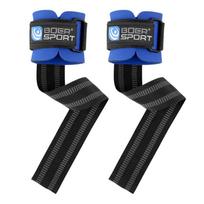 Weight Lifting Straps With Wrist Support For Gym Workout Deadlifting Wrist Wraps 1 Pair mėlyna