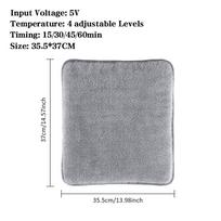 1 5V USB Electric Heating Pad 3 Levels Heated Seat Cushion For Camping Chair Office Outdoor Mat