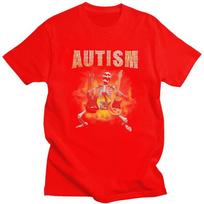 Autism Skeleton Rock Guitar Meme T Shirt for Men Pure Cotton Tshirt Sumer Style Short Sleeve Tee Shirt Slim Fit S