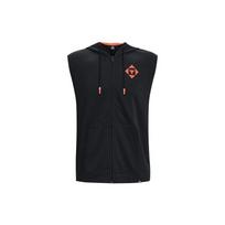 Under Armour Solid Color Zip Hoodie Sleeveless Men Black 1377434-001 M