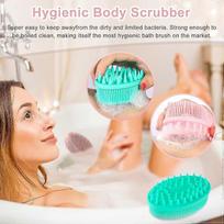 Silicone body scrubber - Set of 2 exfoliating silicone shower brushes, cleansing brush for the shower, softer and more durable than loofah, SPA massag