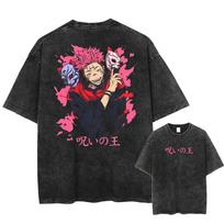 Anime Jujutsu Kaisen Printed Tshirt Mens and Womens Washed Tshirt High Quality Vintage Cotton Tshirt Harajuku YK Tops M