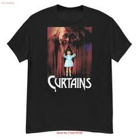 Curtains cult horror film fan art t shirt vintage Washed Unisex Breathable Casual Versatile Stylish Top For Everyday Wear S įvairiaspalvis