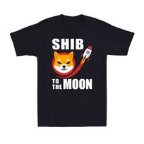 SHIB To The Moon Shiba Inu Coin Shirt Cryptocurrency Shib Army Men's T-Shirt Casual Unisex Pet Lover Tee Polyester Material Top S įvairiaspalvis