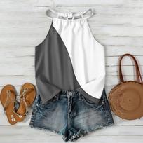 Women Sleeveless Geometric Print Bohemian Style Tank Top Casual Loose Fit Summer Outdoor Wear XL