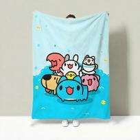 Character B-Bugcat Capoo Throw Lightweight 240g Flannel Blanket Soft Skin-friendly for Summer Cooling 75x90cm