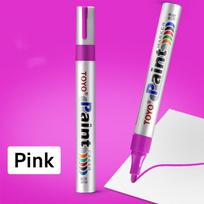 Metal Permanent Paint Marker Pen Waterproof Car Tyre Tire Tread Rubber Graffiti Touch Scratch Wet Wax Highlighter White Markers rožinė