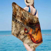 Guitar Notes Harmony Beach Towel, Super Soft Microfiber, Gift for Her/Him, Birthday, for Pool, Beach, Travel, Home Decor Fan gifts 70cmx140cm(27x55inch)