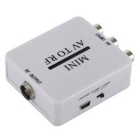 RCA/Kompozitinis A/V į RF/Koaksialinį/Koaksialinį keitiklis RF moduliatorius AV į koaksialinį adapteris balta