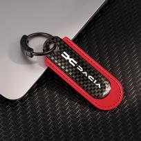 For Dacia Logan Sandero Duster Lodgy Spring Jogger Solenza Renault Dokker Stepway Carbon Fiber Car Keyring Keychain Gift Pendant raudona
