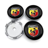 4 vnt. Automobilio rato centrinio dangtelio dangtelis Ratlankio stebulės apsauga nuo dulkių Lipdukas su emblema Abbas Abarth Fiat Punto124/125/500 Stilo Ducato