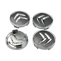 Citroën logotipas ratlankio centrinis dangtelis ABS+Metalo lydinio stebulės dangtelis C3 C4 C5 C1 Berling Xsara Picasso pakeitimui Ratlankio emblemos rinkinys pilka