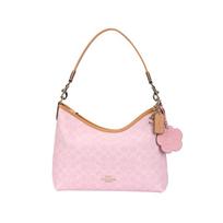 COACH petinė rankinė Valentino dienos išskirtinė Laurel 31 Klasikinė Presbiopijos pakabukas Dekoratyvi Įmontuotas užtrauktukas Dirbtinė oda Hobo Crossbody Didelė rožinė